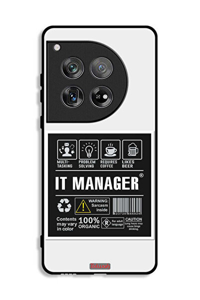 Tolwak غطاء حماية لجهاز OnePlus 12 مع ملصق مدير تكنولوجيا المعلومات