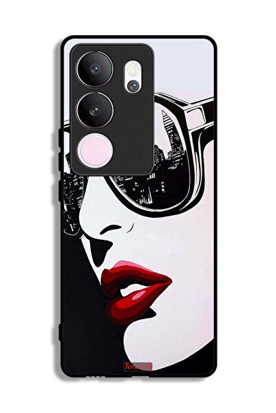 Tolwak غطاء حماية فيفو V29 برو بتصميم وجه فتاة وفن تجريدي