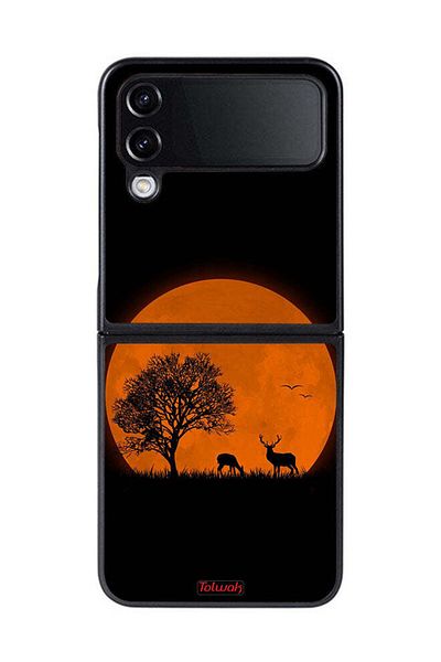 Tolwak Samsung Galaxy Z Flip 4 Protective Case Cover Evening Moon Art