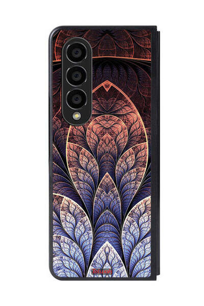 Tolwak غطاء حماية لهاتف سامسونج جالاكسي زد فولد 4 بتصميم زهور كسورية تجريدية