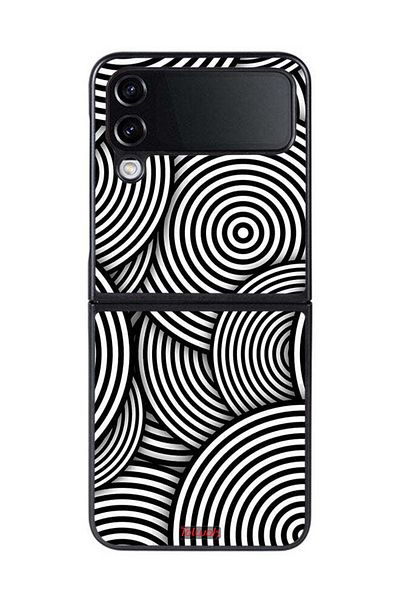 Tolwak Samsung Galaxy Z Flip 4 Protective Case Cover Circles Illusion Pattern