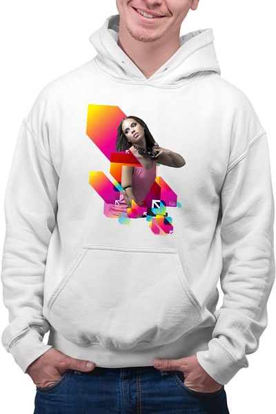 OEM Men's Hoodie Alicia Keys Colorful Circles Album Hyped Concert