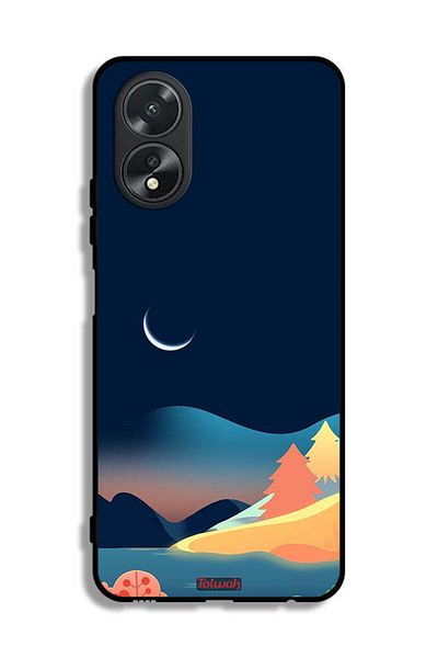 Tolwak غطاء حماية لهاتف Oppo A38 - رسم تجريدي للقمر