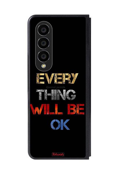 Tolwak Samsung Galaxy Z Fold 4 Protective Case Cover Everything Will Be Ok