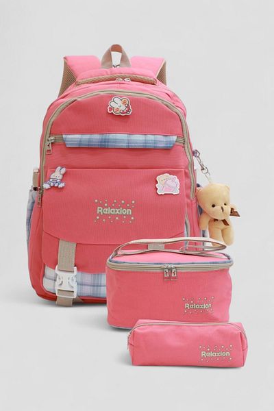 Relaxion 1396 Korean Style Unisex Children's Triple Set Primary School Backpack