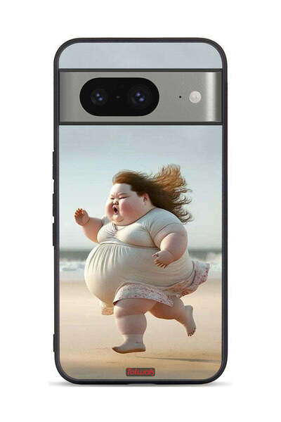 Tolwak غطاء حماية لهاتف Google Pixel 8 بتصميم فتاة سمينة تركض