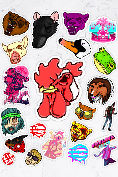 ZipZap Hotline Miami Video Game Telefon Laptop Pachet de autocolante din foli...