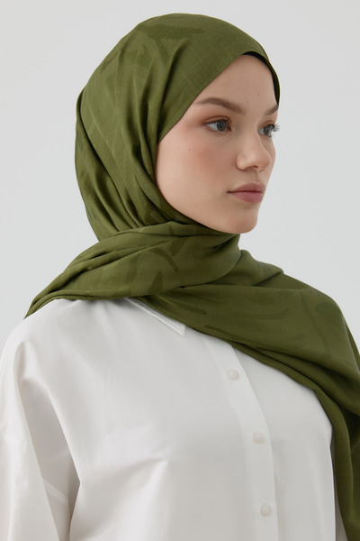 Tuğba Dalgalı Nida Naturel Şal - Haki