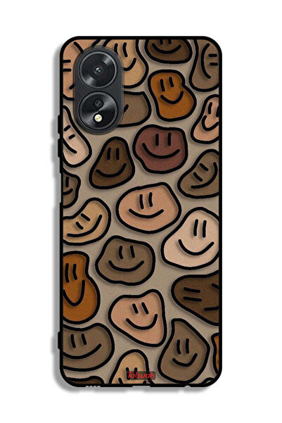 Tolwak غطاء حماية لهاتف Oppo A38 برسومات وجوه مبتسمة