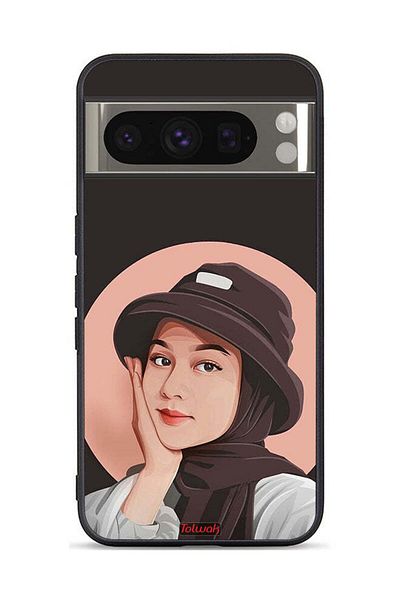 Tolwak Google Pixel 8 Pro Protective Case Cover Cute Hat Girl Paint Art