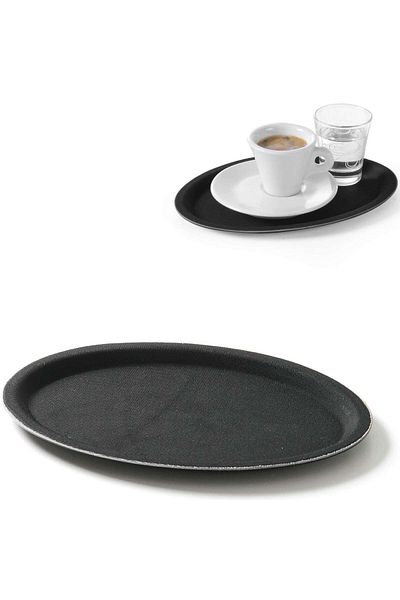HENDI Taca kelnerska antypoślizgowa owalna 20x26.5cm - czarna