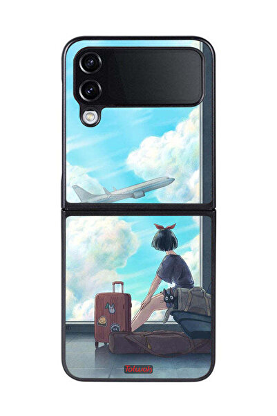 Tolwak غطاء حماية لهاتف Samsung Galaxy Z Flip 4 بتصميم فن السفر