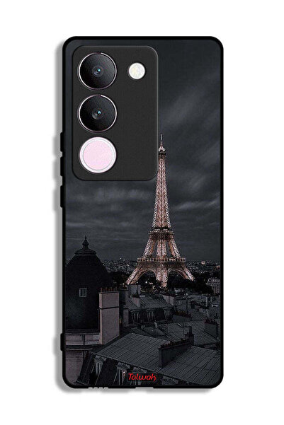 Tolwak غطاء حماية لهاتف فيفو V29 بتصميم برج إيفل في الليل