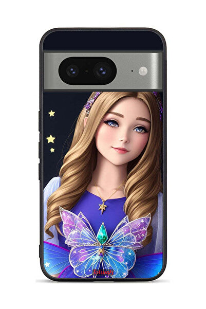 Tolwak غطاء حماية لجهاز جوجل بيكسل 8 بتصميم فتاة فراشة لطيفة