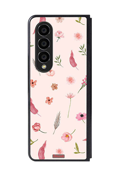 Tolwak غطاء حماية لهاتف سامسونج جالاكسي زد فولد 4 بنقشة أوراق الشجر والورود