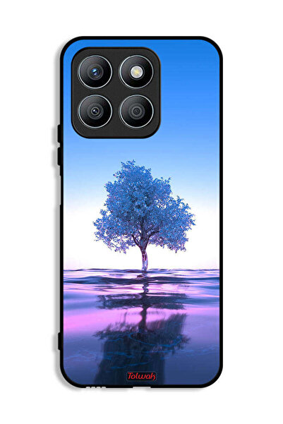 Tolwak غطاء حماية لهاتف Honor X8b بتصميم شجرة نيون وانعكاس مائي فني رقمي