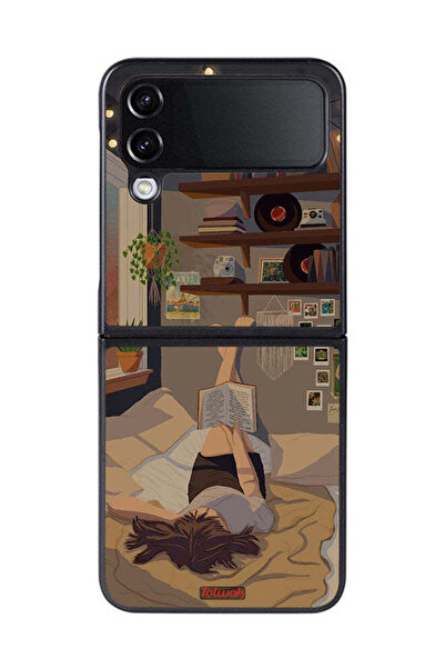 Tolwak غطاء حماية لهاتف Samsung Galaxy Z Flip 4 بتصميم دراسة الفن