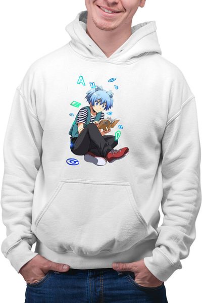 OEM Men's Hoodie Assassination Classroom Shiota Nagisa Nerd Rebel