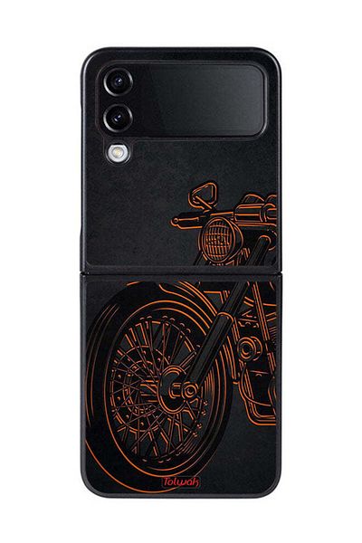 Tolwak Samsung Galaxy Z Flip 4 Protective Case Cover Vintage Bike