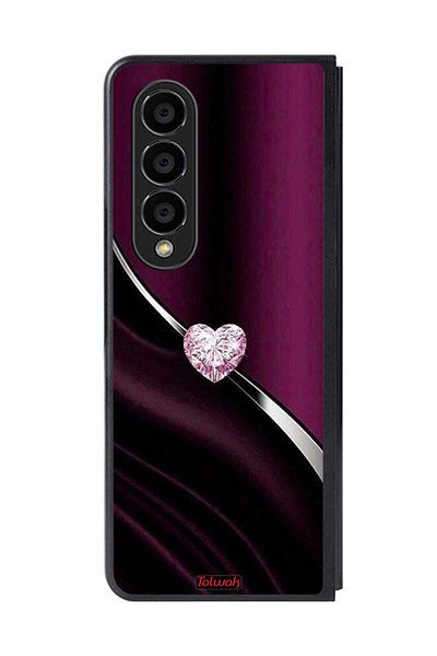 Tolwak Samsung Galaxy Z Fold 4 Protective Case Cover Diamond Heart