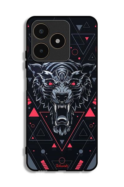 Tolwak Realme C53 Protective Case Cover Scrolling Wolf