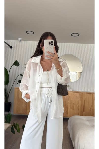 Marka Giyim Oversize İpeksi Gömlek