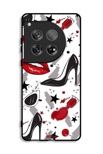 Tolwak غطاء حماية لهاتف OnePlus 12 برسومات أحمر الشفاه والأحذية