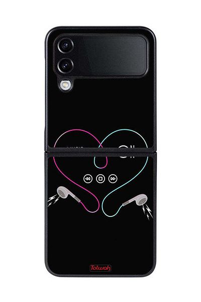 Tolwak Samsung Galaxy Z Flip 4 Protective Case Cover Music On