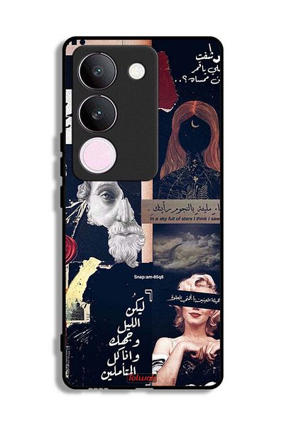 Tolwak vivo V29 Protective Case Cover Arabic Quotes And Cut Faces