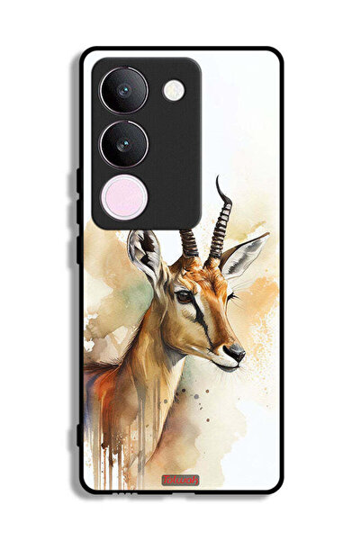 Tolwak غطاء حماية لهاتف vivo V29 بتصميم فن تجريدي للغزلان