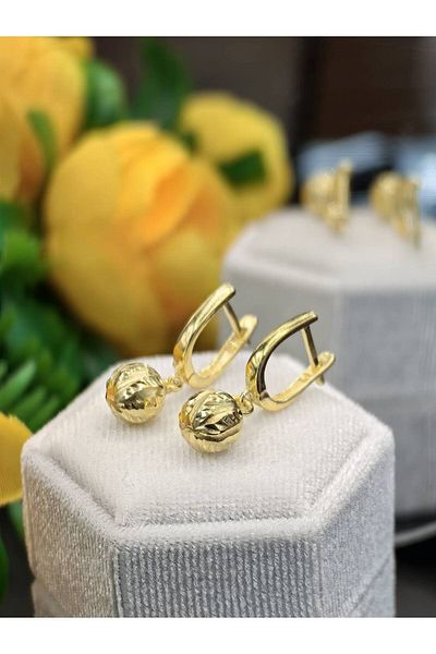 argint 925 GOLD BALL EARRINGS