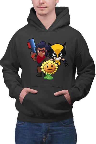 OEM Hanorac Barbati Brawl Stars Shelly Fighter Zombies Green Wolverine