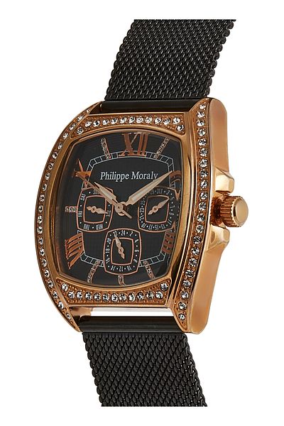 Philippe Moraly Stainless Steel Analog Wrist Watch LS1140QRBB