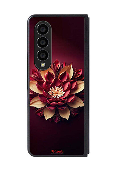 Tolwak غطاء حماية لهاتف سامسونج جالاكسي زد فولد 4 بتصميم زهور تجريدية