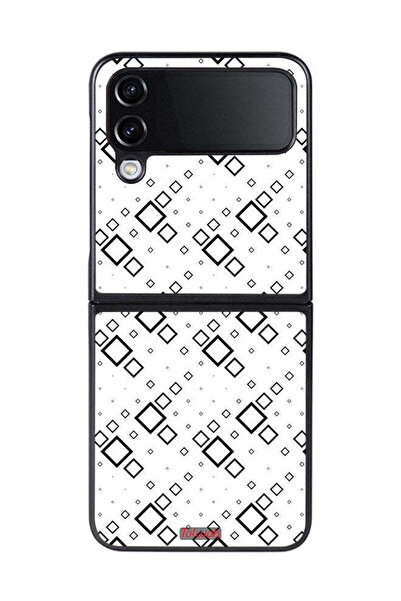 Tolwak غطاء حماية لهاتف Samsung Galaxy Z Flip 4 بتصميم مربع تجريدي فني رقمي
