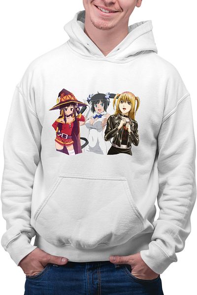 OEM Men's Hoodie DanMachi Hestia Konosuba Megumi Death Note Misa