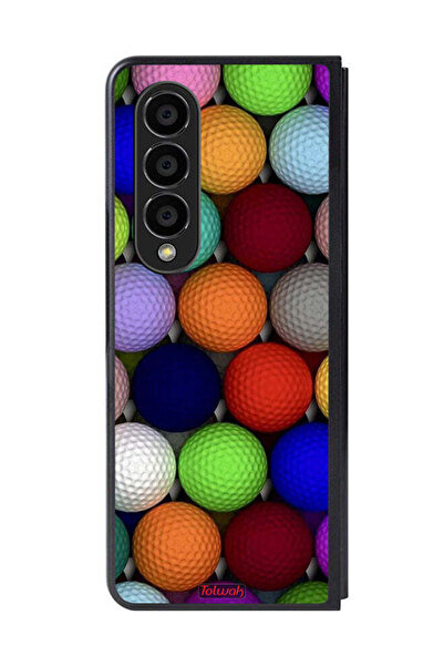 Tolwak غطاء حماية لهاتف سامسونج جالاكسي زد فولد 4 بتصميم كرات فنية تجريدية