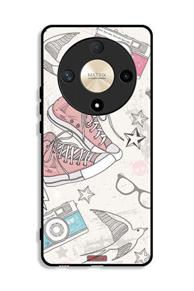 Tolwak Honor X9b Protective Case Cover Canva Shoes And Camera Art