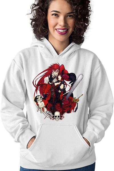 OEM Women's Hoodie Black Butler Madame Red Shinigami Reaper