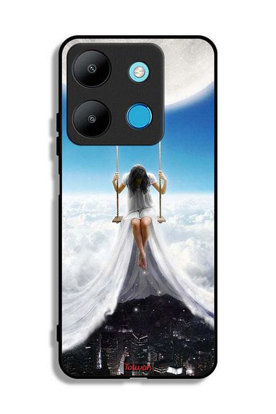 Tolwak Infinix Smart 7 Protective Case Cover Moon Clouds Town Art