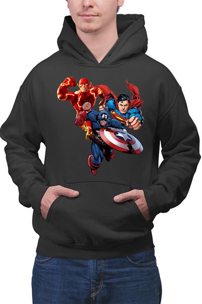 OEM Men's Hoodie Flash Captain America Superman Fly Mystery Supernatural