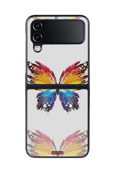Tolwak Samsung Galaxy Z Flip 4 Protective Case Cover Digital Art Simple Background Minimalism Butterfly