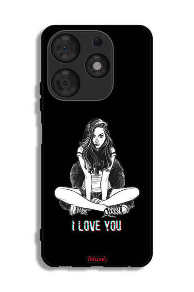 Tolwak غطاء حماية لهاتف تكنو سبارك 10 برو برسومات "أحبك"