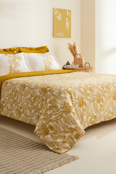 Karaca Home Orla %100 Pamuk Çift Kişilik Nevresim Takımı Sarı