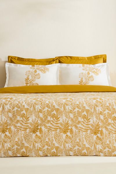 Karaca Home Orla 100% Cotton Double Duvet Cover Set Yellow
