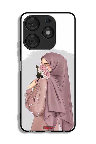 Tolwak غطاء حماية من تكنو سبارك 10 برو بتصميم فتاة تحمل وردة