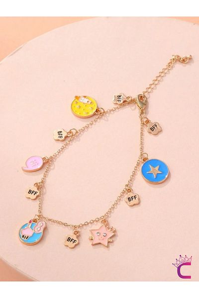 Cinderella Cute Hi Bff Best Friend Gift Gold Chain Anklet - Sea Beach Charms Foot Jewelry Anklet