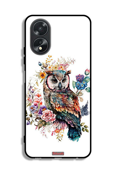 Tolwak غطاء حماية لهاتف Oppo A38 بتصميم بومة فنية تجريدية