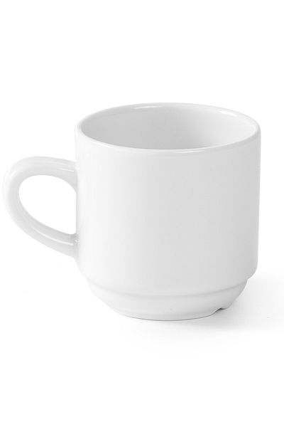 HENDI Filiżanka do kawy i herbaty hotelowa OPTIMA biała porcelana 230ml zestaw 12szt. - 770962