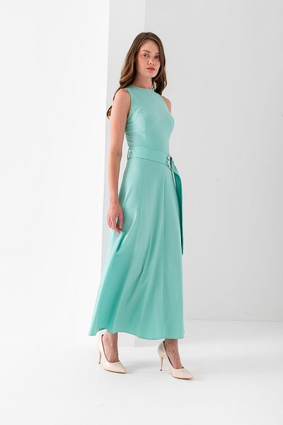 VUNTAL Sleeveless Long Belted Dress Polyviscon